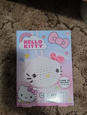 Hello Kitty Pink & White Crochet Plush Kit